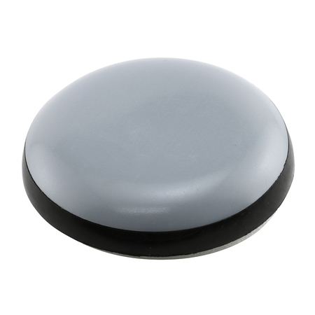 PRIME-LINE 1 in. Gray/Black Plastic Round Self-Stick Permanent Furniture Pads 8 Pack MP75108